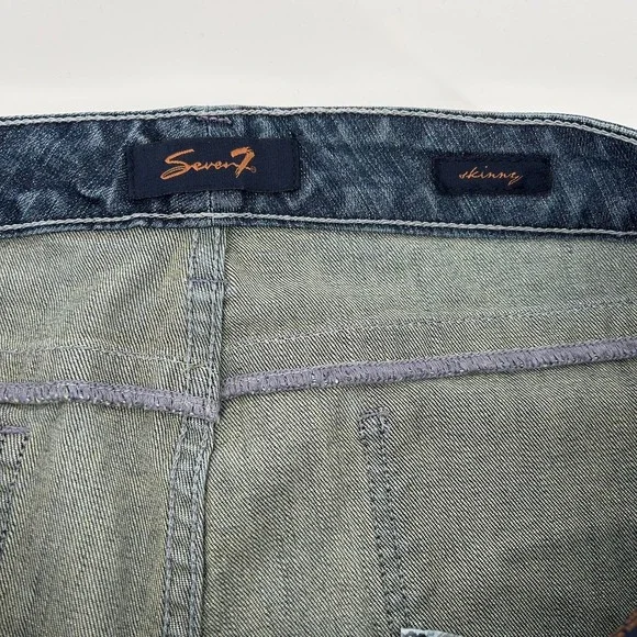 Seven7 Women Size 16 Blue Jeans Denim Skinny Fit Medium Wash Classic Fall Winter - Picture 9 of 12